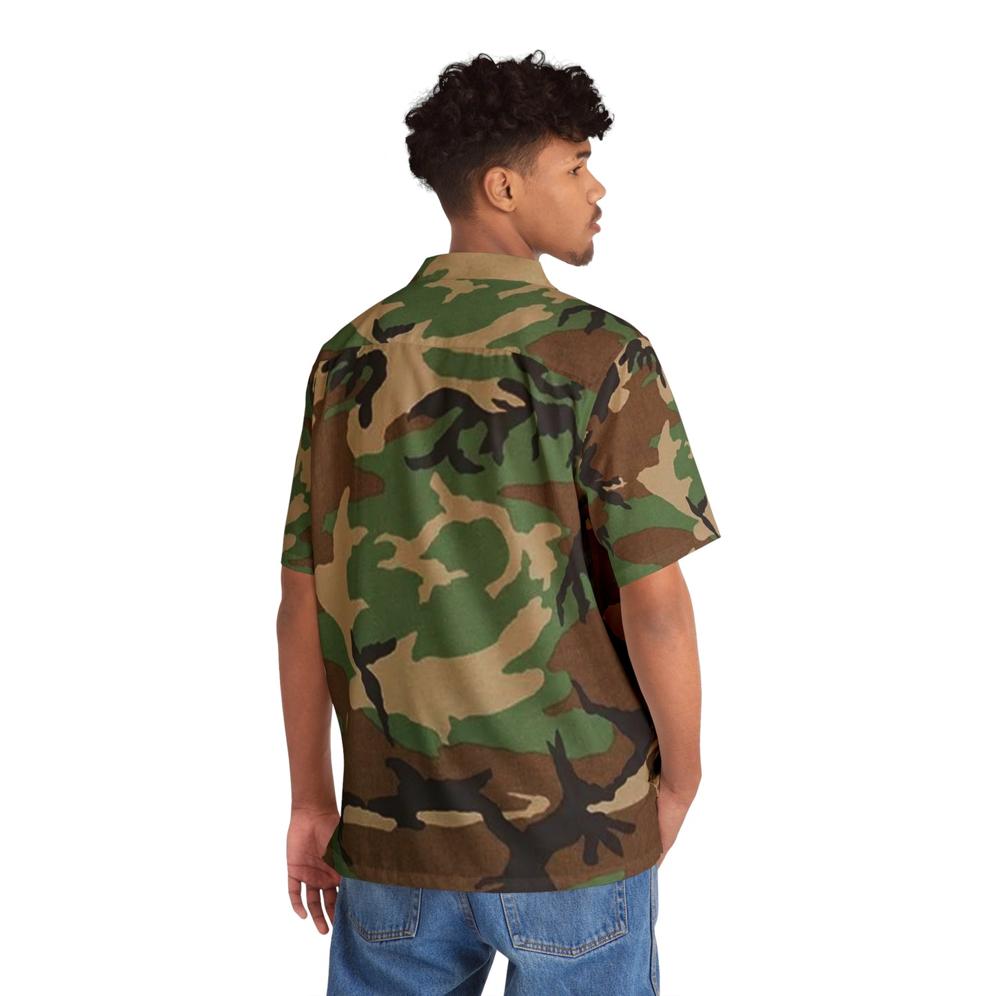 Men's M81 Camouflage Hawaiian Shirt, Tropical Shirt for Summer, Beachwear, Vacation Outfit, Casual Wear