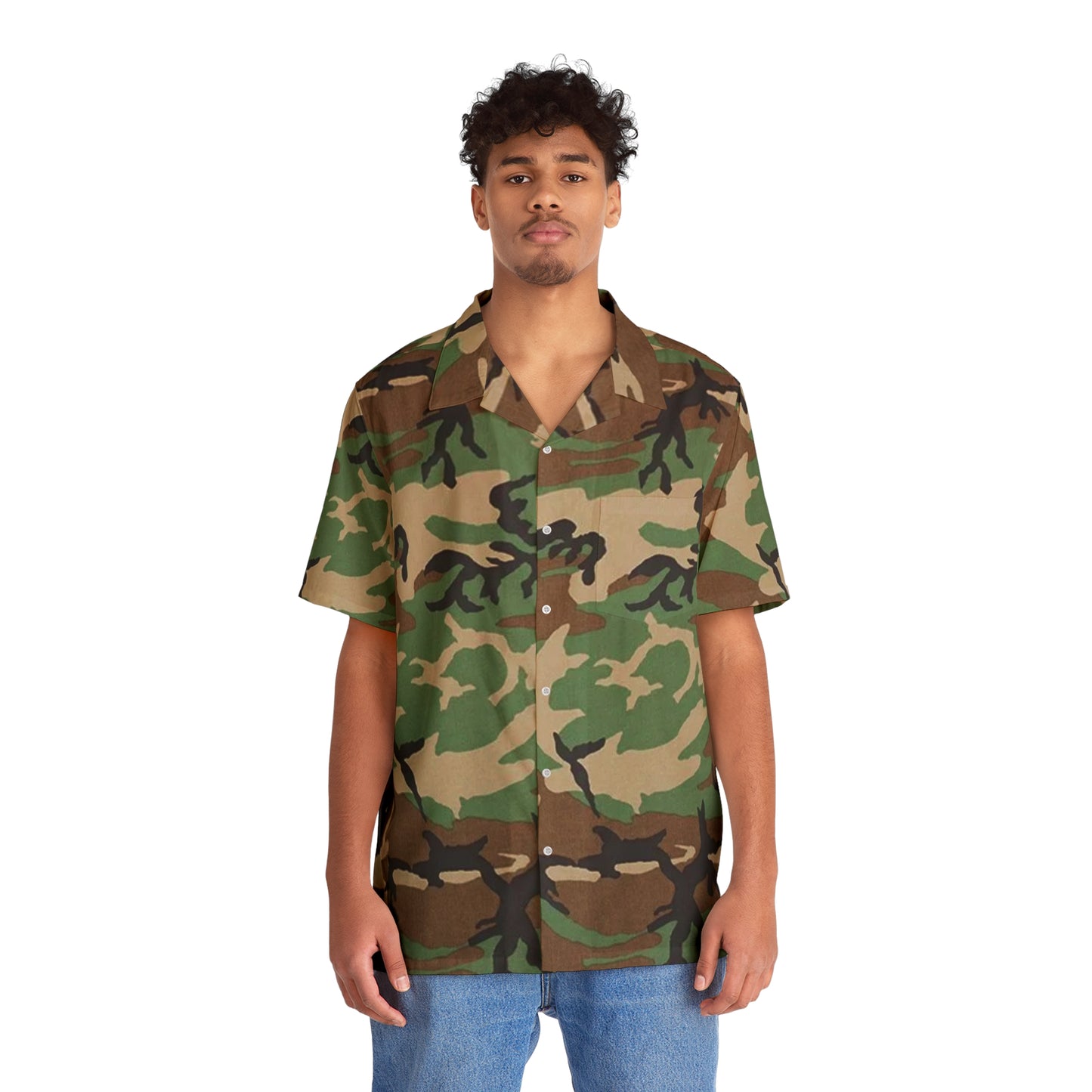 Men's M81 Camouflage Hawaiian Shirt, Tropical Shirt for Summer, Beachwear, Vacation Outfit, Casual Wear